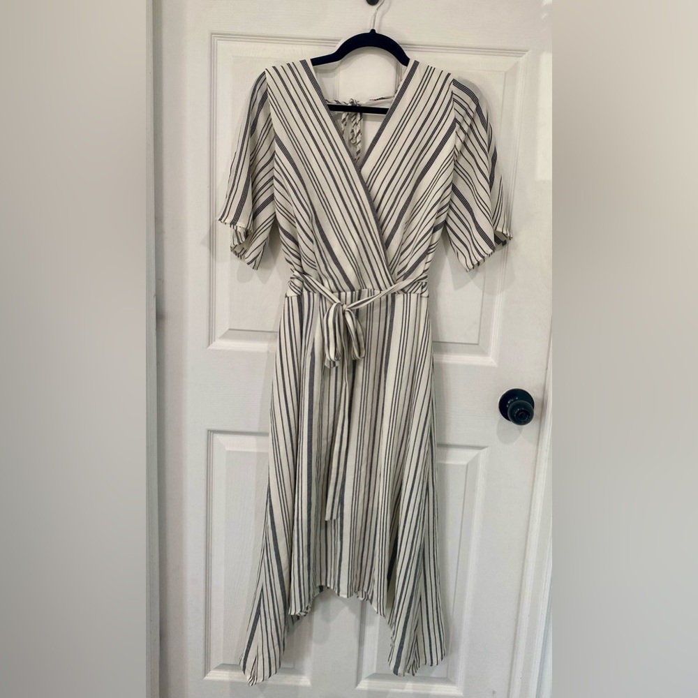 Maurices Black and White Striped Midi Dress